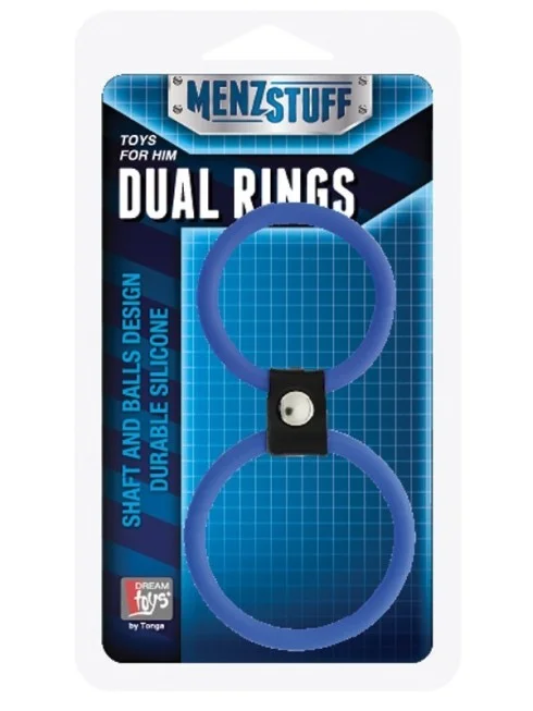 Double Anneau en Silicone Bleu Dual Rings