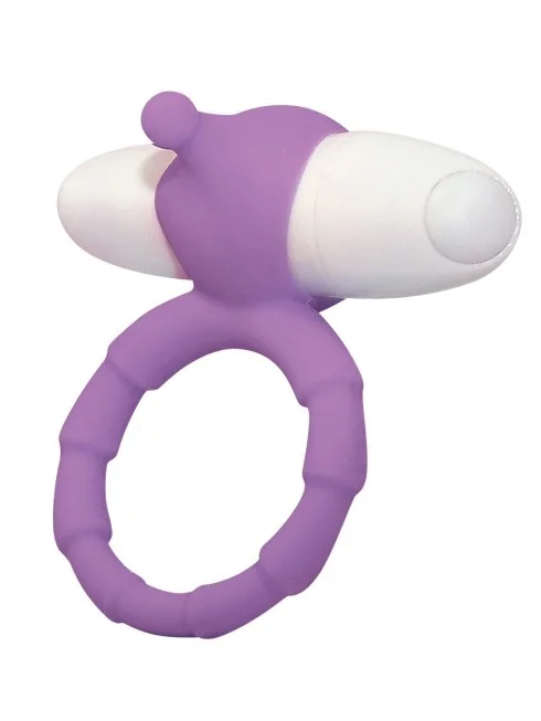 Cockring Smile Loop mauve en silicone - 7 vitesses
