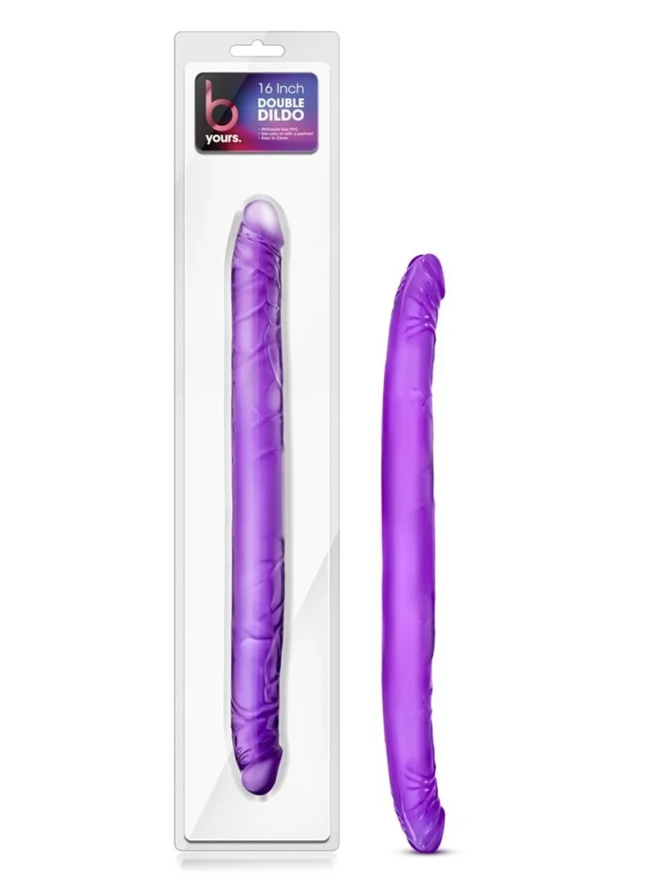 Double Gode Realiste B Yours Pourpre - 41 cm