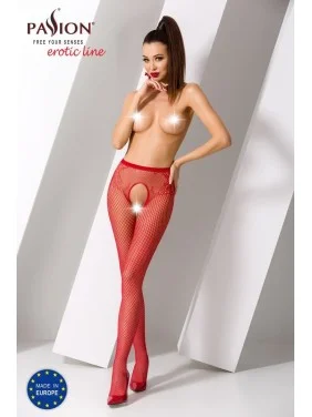 S019R Collants ouverts - Rouge 