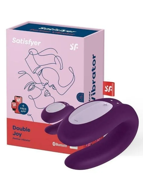 Stimulateur connecté pour couple Satisfyer Double Joy - Violet