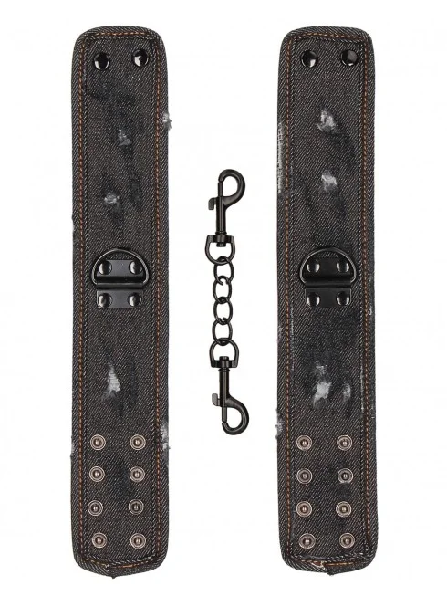 Menottes pour Chevilles en Denim Noir
