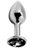 Plug Anal en Aluminium et Strass Noir - L