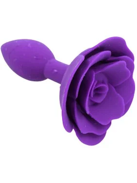 Plug Violet avec Rose en Silicone