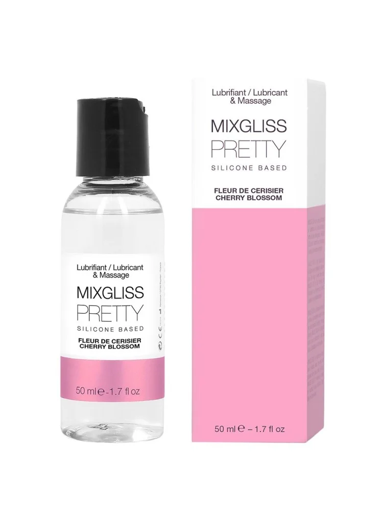2 en 1 Lubrifiant et huile de massage silicone Mixgliss Pretty Fleur de cerisier 50 ML - MG2511