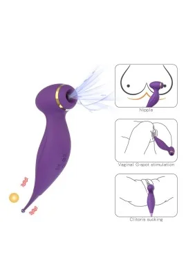 Oiseau du Paradis - Vibromasseur 2 en 1 avec succion et stimulateur violet - CR-820PUR