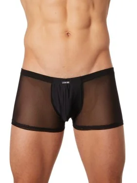 Boxer noir maille et brillance ajourée - LM902-67BLK
