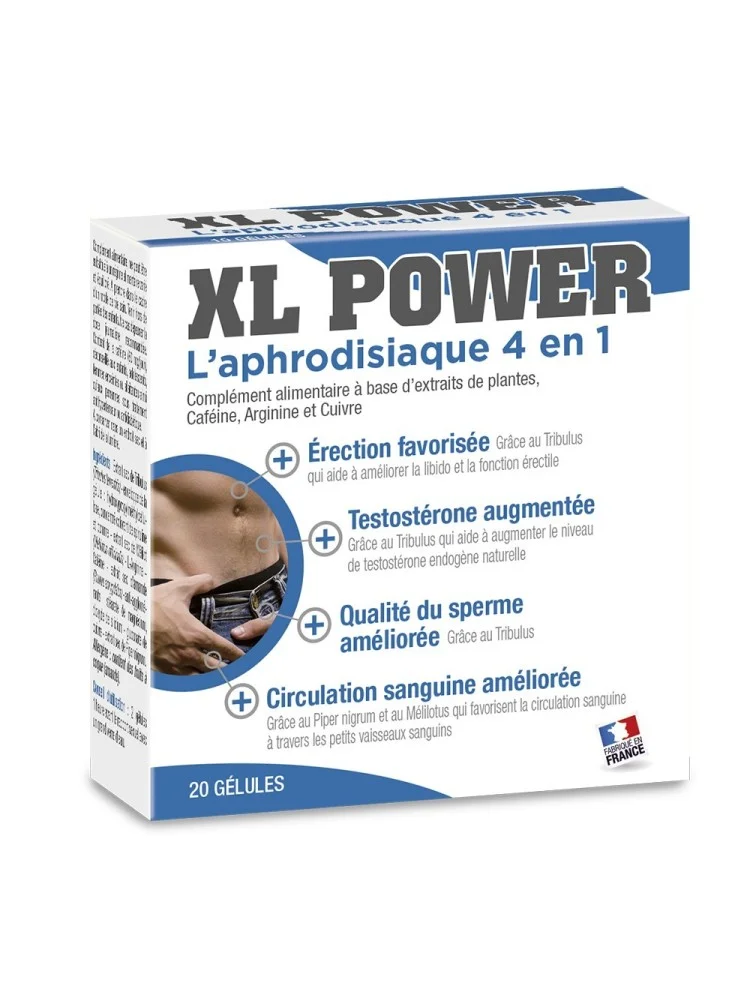 XL Power aphrodisiaque 4 en 1, 20 gélules - LAB33