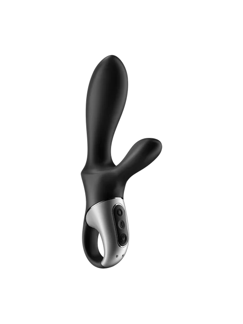 Vibromasseur rabbit noir USB, chauffant et connecté Heat Climax Satisfyer - CC597791