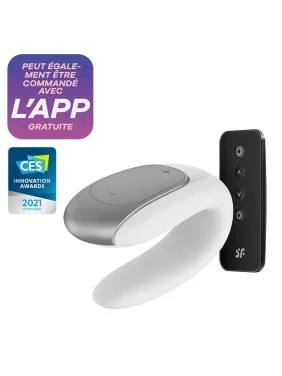 Sextoy de couple vibrant USB connecté Double Fun blanc - CC5972560030