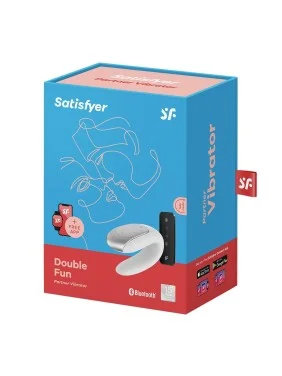 Sextoy de couple vibrant USB connecté Double Fun blanc - CC5972560030