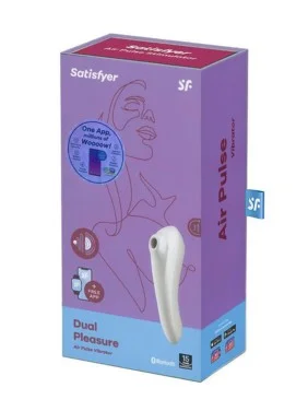 Vibromasseur et stimulateur de clitoris blanc connecté Dual Pleasure Satisfyer - CC5972590201