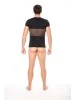 T-shirt noir filet - LM2004-81BLK